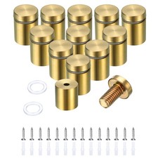 12 Pcs 3/4" x 1" Standoff Screw with 14pcs Screws for Hanging, Brushed Gold