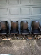 Vtg Mid Century Chromcraft Sculptura 68 Millenium Black Swival Chair