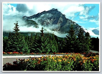 Banff Alberta Cascade Mountain Bow Valley Canadian Rockies Postcard AB
