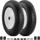 Flat-Free Solid Tire Wheels 4.80/4.00-8, 2 Pack, Universal Fit for Wheelbarrows