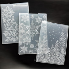 3 Pcs Embossing Folders Christmas Tree Snowflakes for Card Making Embossing Sten