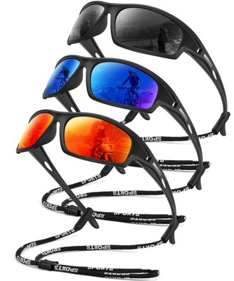 3 Pack Polarized Sports Sunglasses for Men, Mens Sunglasses  display picture 2