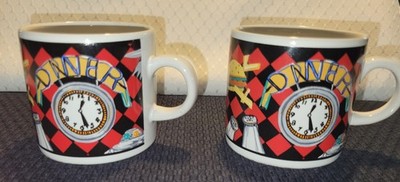 Vintage Sakura Roadside Route 66 Stoneware Pair of Coffee Espresso Mugs 1993