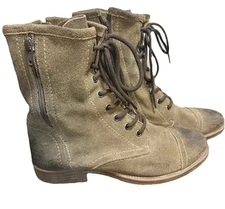 Roan by Bed Stu Affair Combat Boots Womens Size 9 Lace Up Suede Leather