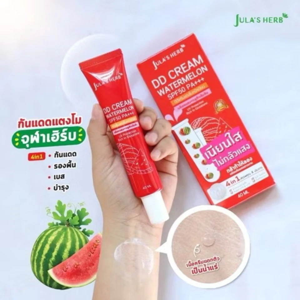 Jula's Herb DD Cream Watermelon Sunscreen SPF50 PA+++ Brightening Skin 40 ml x 3 - Image 4 of 4
