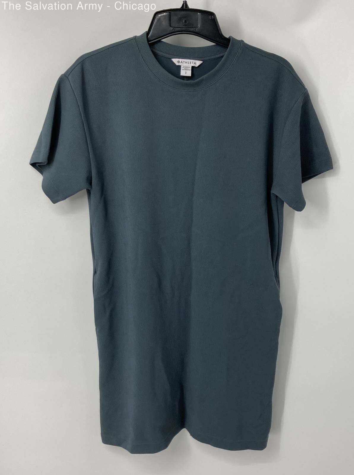 Athleta Womens Green Crew Neck Short Sleeve Pullover T-Shirt Dress Size S