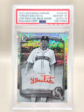 YORGER BAUTISTA 2025 Bowman Black & White Shimmer RED INK AUTO PSA 10/10 POP 1