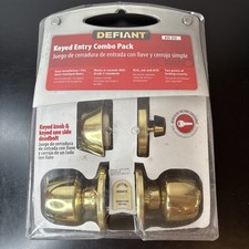NEW Defiant Keyed Entry Combo Pack - 831 212 Bright Brass Finish
