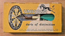 Vintage Old 1960s Unicorn Darts of Distinction 1000-3-G Green Very Rare 3 Pieces