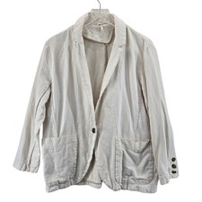 Free people Simply Perfect Oversized Blazer Womens XS Ivory Linen Cotton Preppy