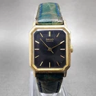 Seiko Watch Women 18mm Blue Dial Gold Tone Octagon 2C21-5090 New Battery VTG