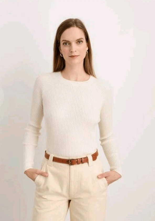 Alex Mill Cotton Cashmere Ribbed Crewneck Sweater Size XS