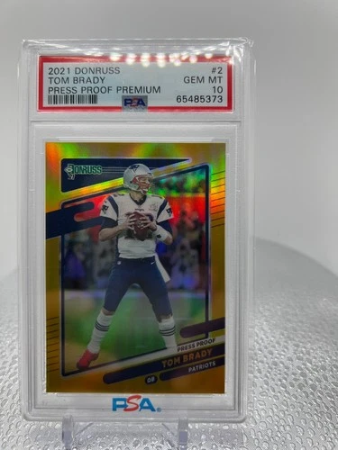 2021 Panini Donruss Tom Brady Patriots #2 Press Proof Premium HOF PSA 10