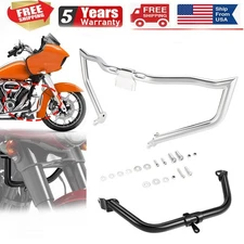 Chopped Engine Guard Crash Bar & Fairing Support For Harley Road Glide 2015-2023