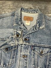 Vintage Made In USA 1989 Levis 57508 Denim Trucker Jacket Paper Patch XL
