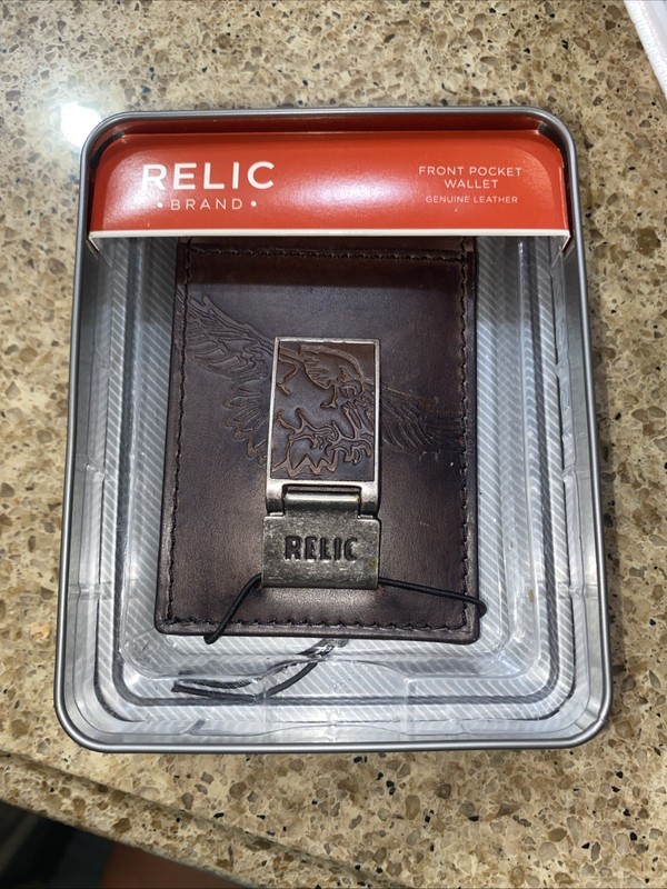 Relic Front poker wallet Genuine Leather eagle