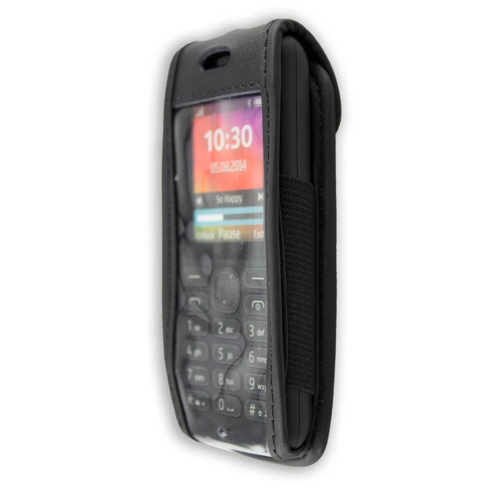 caseroxx Borsa in pelle con clip da cintura per Nokia 130 in nero fatto di vera  - Immagine 2 di 3