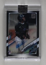 2021 Topps Clearly Authentic Auto Black 7/75 Jazz Chisholm #CAA-JC Auto 0rm0