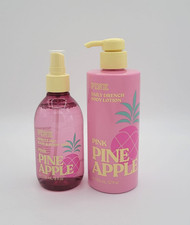 Victoria's Secret Pink Pineapple Hair  Body Mist  Lotion Full Size Set of 2