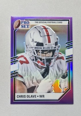 2022 Leaf Pro Set Draft - Metal Chris Olave #PSP-CO1 Purple Wave (RC)