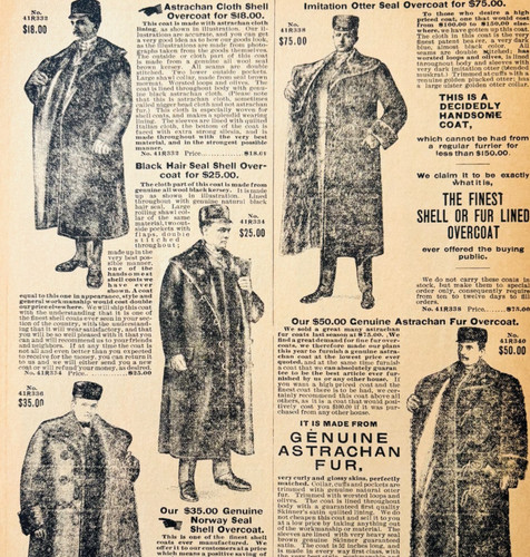1901 Men's Fur Coats Jackets Reproduction Advertisement Sears Fashion DWV12D