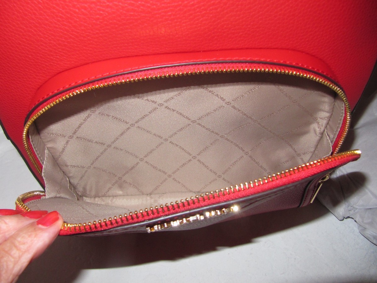 Michael Kors Jaycee Large Zip Pocket Pebble Leather Backpack 