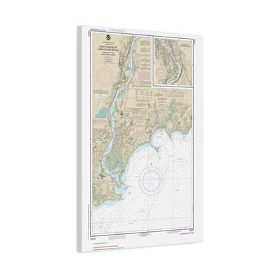 Housatonic River & Milford Harbor CT Nautical Chart Map Framed Canvas 20x30