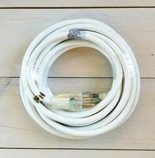 25' 12 Gauge White Extension Cord with Lighted Outlet