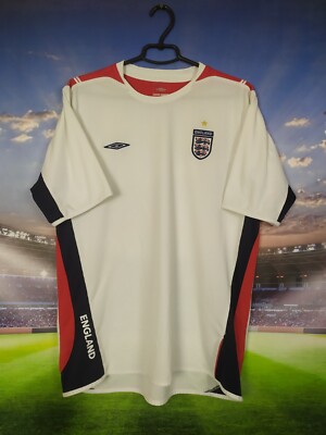 England Team Training Jersey Football Shirt White Umbro Mens Size