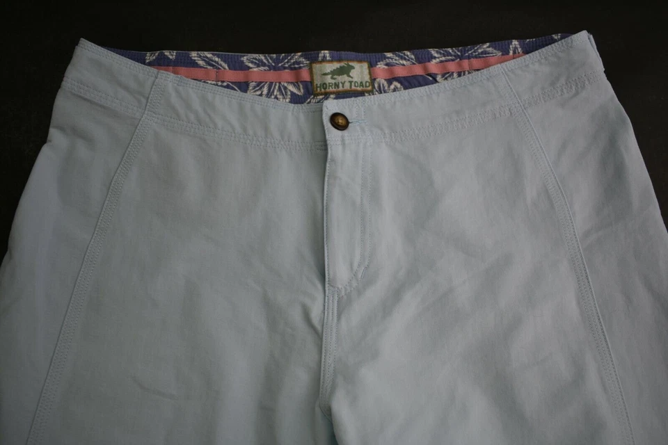 Pantalones altos Horny Toad para mujer azules con botones y cremallera frontal elásticos talla 10 Foto 4 de 4