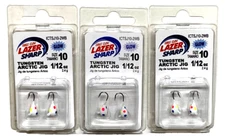 3 PACKS Eagle Claw Tungsten Arctic Jig 1/12oz Wonder Bread Size 10 Hook 2 Count