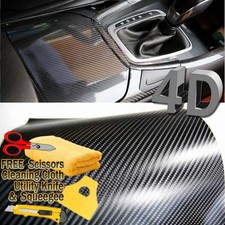 60 X 60 Premium 4d Gloss Black Carbon Fiber Vinyl Wrap Bubble Free Air Release