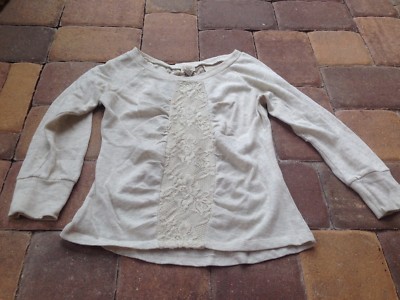 Eyelash Couture Women's Juniors Shirt Blouse Ruched Front Lace Overlay Size M