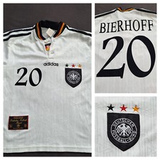 Germany 1996 Home Jersey #20 Bierhoff Adidas White Shirt Size XS Retro Vintage