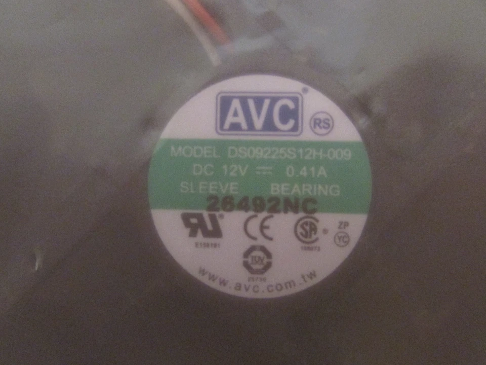 AVC DS09225S12H-034 3 Pin Cooling Fan 12V 0.41A Sleeve Bearing New - Image 2 of 2