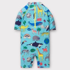 B06-Boden, 12-18 Months, l/s poly surf suit swim rash guard, Animal Print