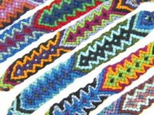 3 Friendship Bracelet Woven Wide Chevron Summer Festival Beach Concert Surf BFF