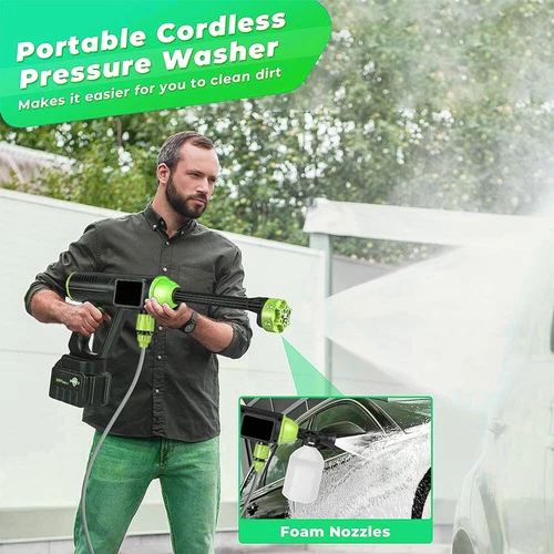 Portable Cordless Pressure Washer 48V MAX Power Cleaner Kit for Cars Home Garden - Picture 9 of 24