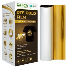 CALCA Gold DTF Foil Film 13in x 16.4ft Transfer Film Roll Cold Peel US Stock