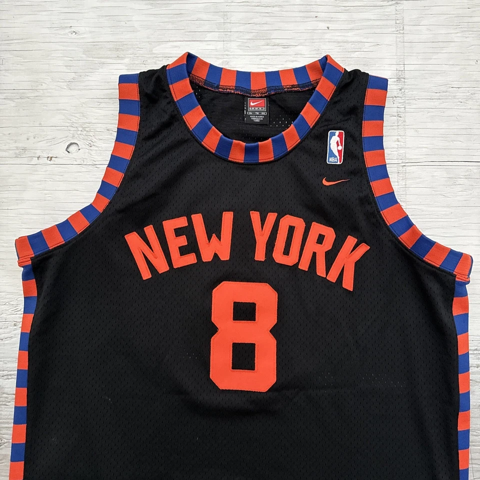 Camiseta deportiva de baloncesto cosida XL vintage Nike NBA New York Knicks Latrell Sprewell #8 Foto 4 de 4