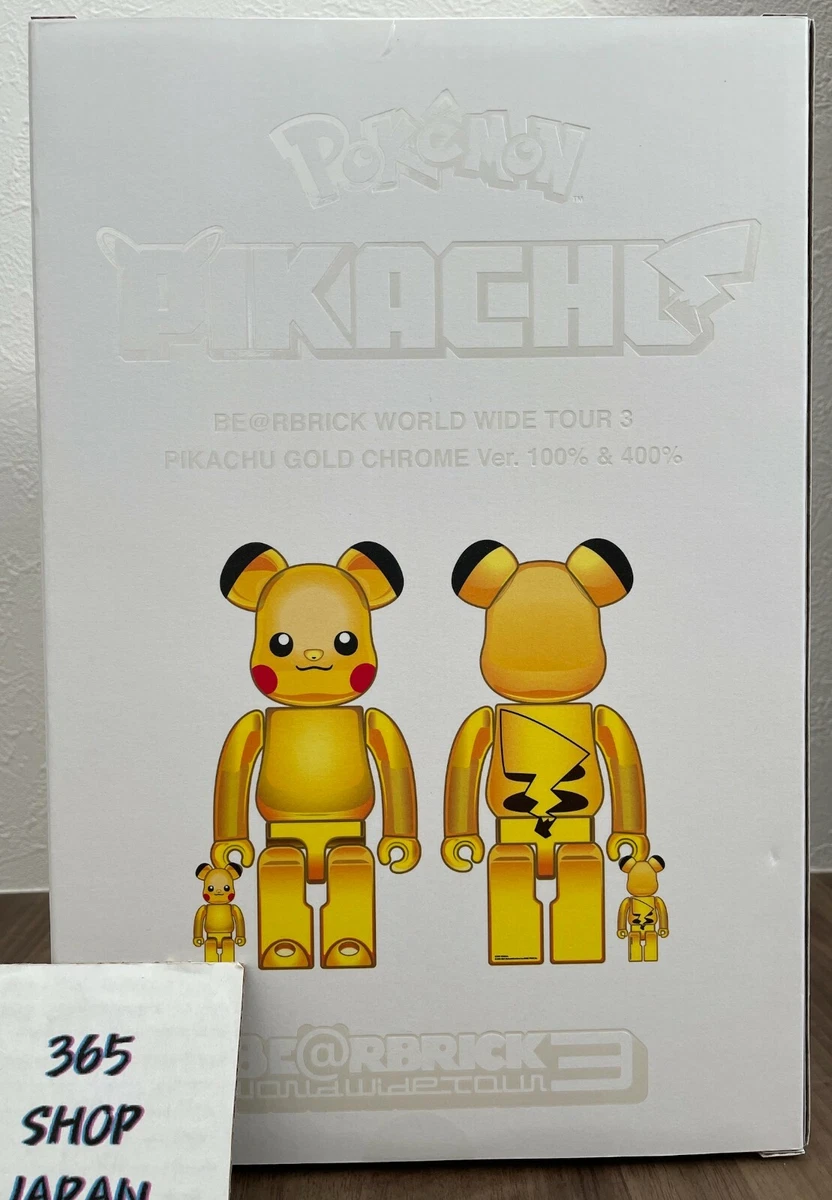 BE@RBRICK Pikachu GOLD CHROME 100% & 400