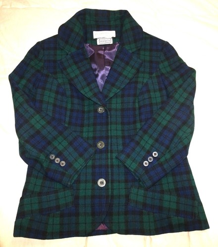 Pendelton 100% Virgin Wool Tartan Vintage Plaid Blazer Jacket Front Size Small - Picture 4 of 9