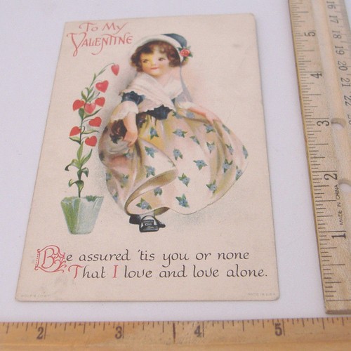 BE ASSURED 'TIS YOU OR NONE THAT I LOVE & LOVE ALONE~VINTAGE VALENTINE POSTCARD - 第 1/3 張圖片