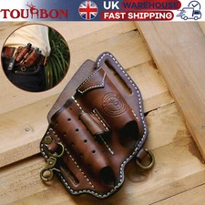 TOURBON Compact Knife Sheath Leather EDC Organizer Multitool Pouch for Belt UK