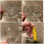 4 VTG Anchor Hocking Clear Pressed Glass Punch Cups Grape Design Leaf Bottom