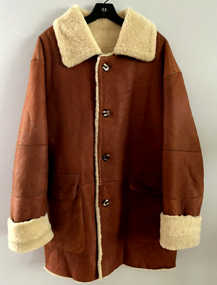Wilson's Leather Pelle Studio 100% Shearling Coat Jacket Brown
