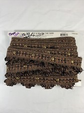 Eleanor Studded Braid Trim - Black and Gold  IR4477BKM sold by the yard 
