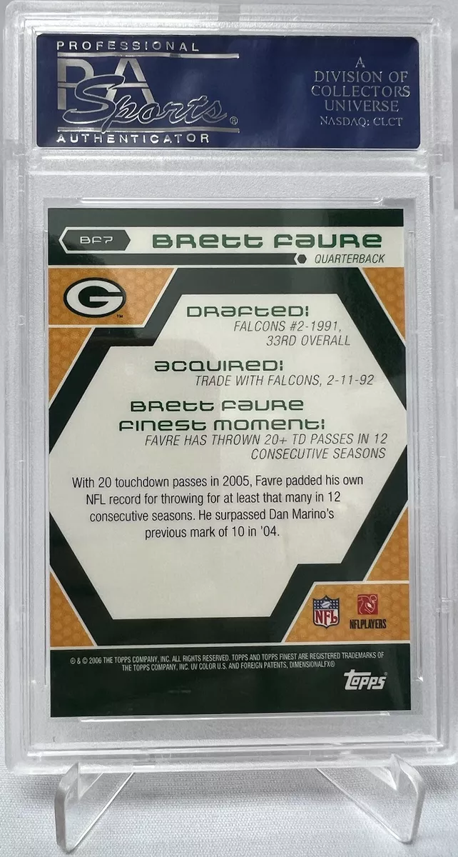 2006 Finest BRETT FAVRE Moments RED XFRACTOR 8/250 BF5 Gem Mint PSA 10 Pop  3