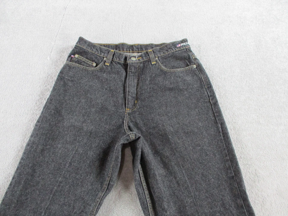 ВИНТАЖНЫЙ Ralph Lauren джинсы мужские 31 x 32 черный джинсовой ткани Y2K Skater мешковатые свободного кроя - Изображение 2 из 4