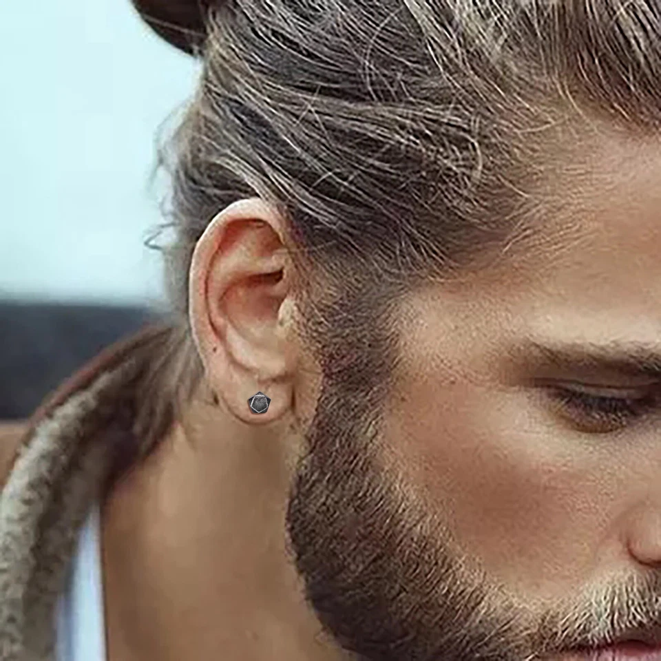 VNOX Hombres Pendientes Acero Inoxidable Nuevos Punk Joyería Pendientes Hipoalergénicos Foto 4 de 4